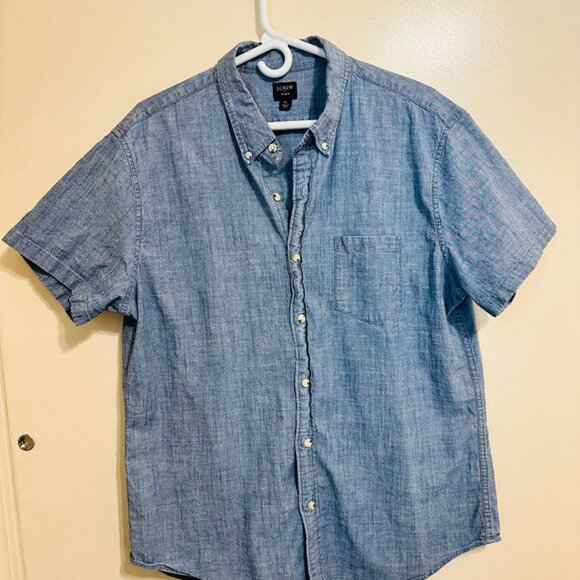 J. Crew Men's Short Sleeve Flex Button Front Shirt  Blue Size XL - Picture 5 of 6